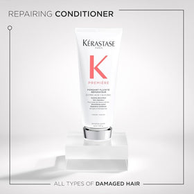 KÉRASTASE pump and readable label for easy dispensing benefit