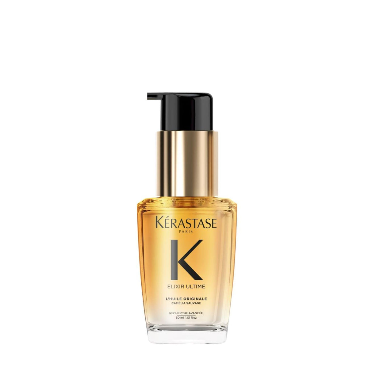 KÉRASTASE front packaging travel oil, compact bottle for glossy hair