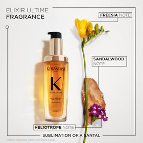 KÉRASTASE bottle beside common items for scale showing compact travel-friendly size