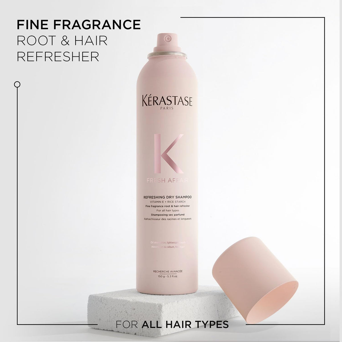 KÉRASTASE hairbrush blending product into hair showing seamless finish benefit