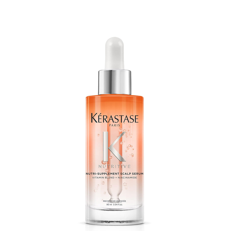 KÉRASTASE front packaging of Nutritive scalp serum showing clean labeling and bottle benefit