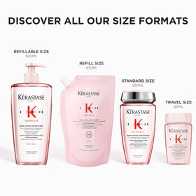 KÉRASTASE label close-up showing ingredient callouts and product claims for clarity