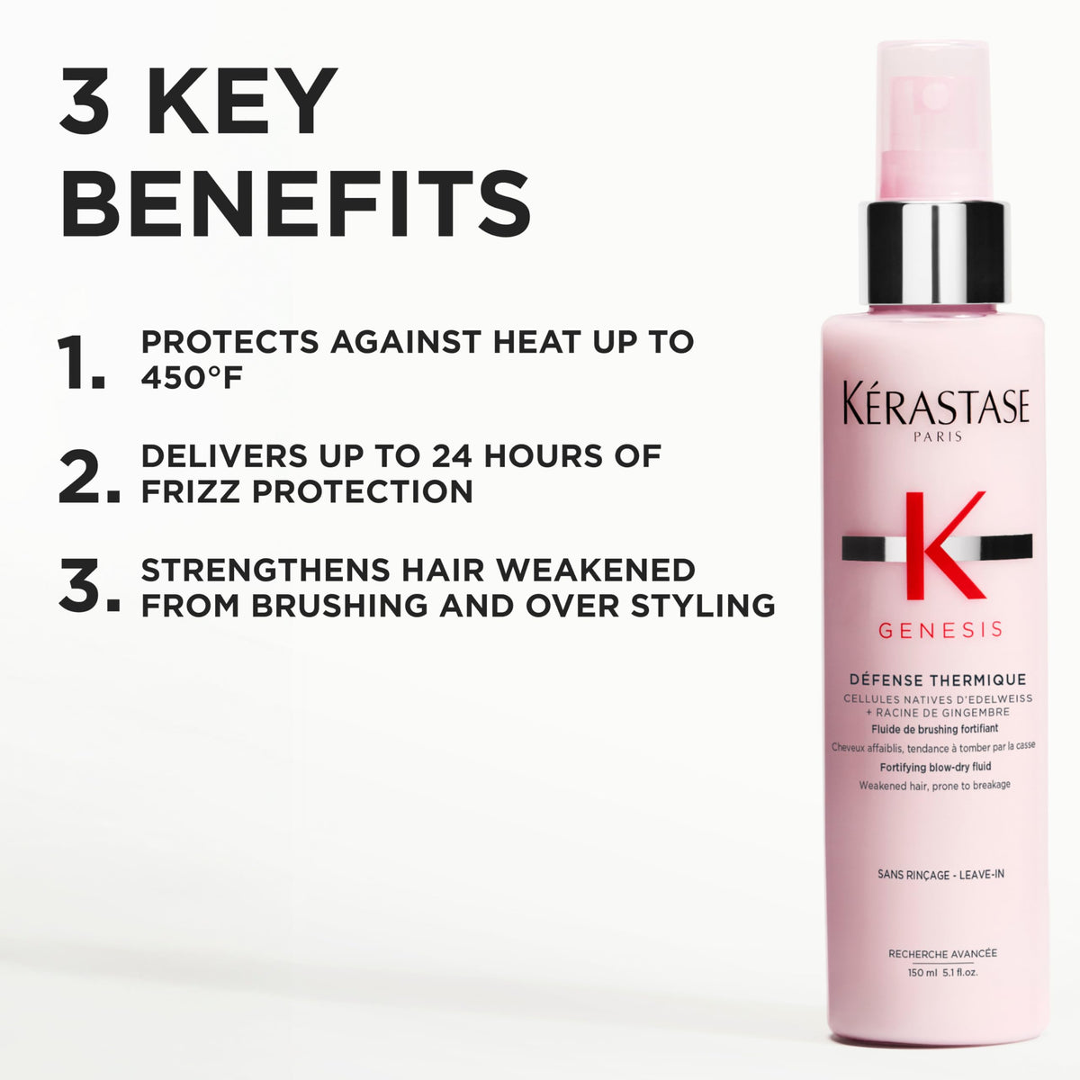 KÉRASTASE primer texture swatch showing lightweight finish and shine