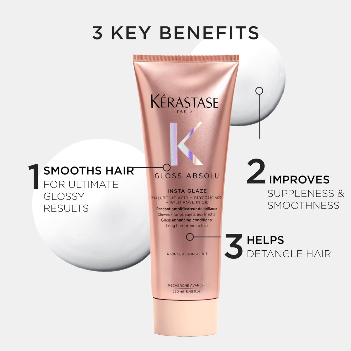 KÉRASTASE close-up of conditioner cream delivering smooth finish