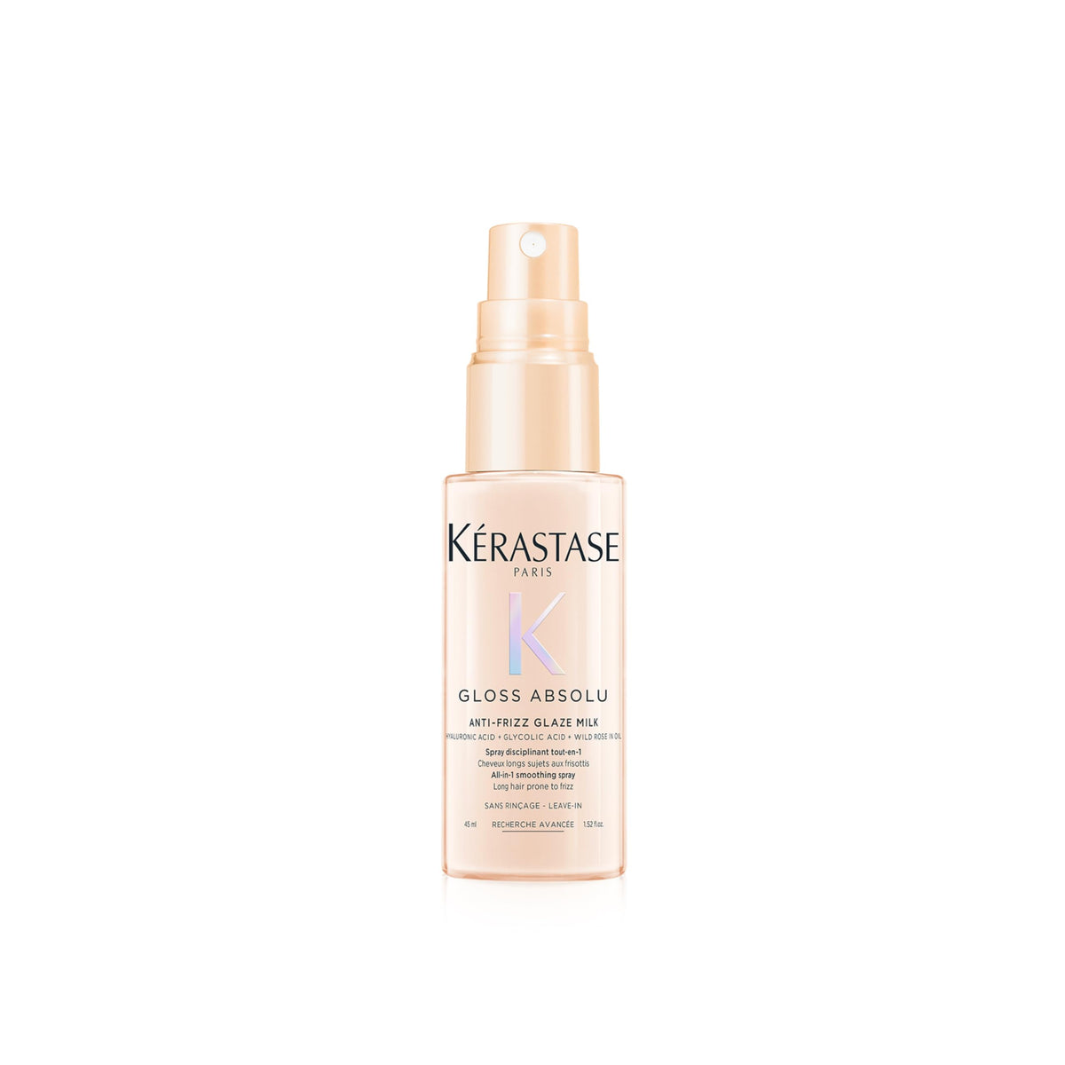 KÉRASTASE front packaging showing the gloss glaze milk benefits