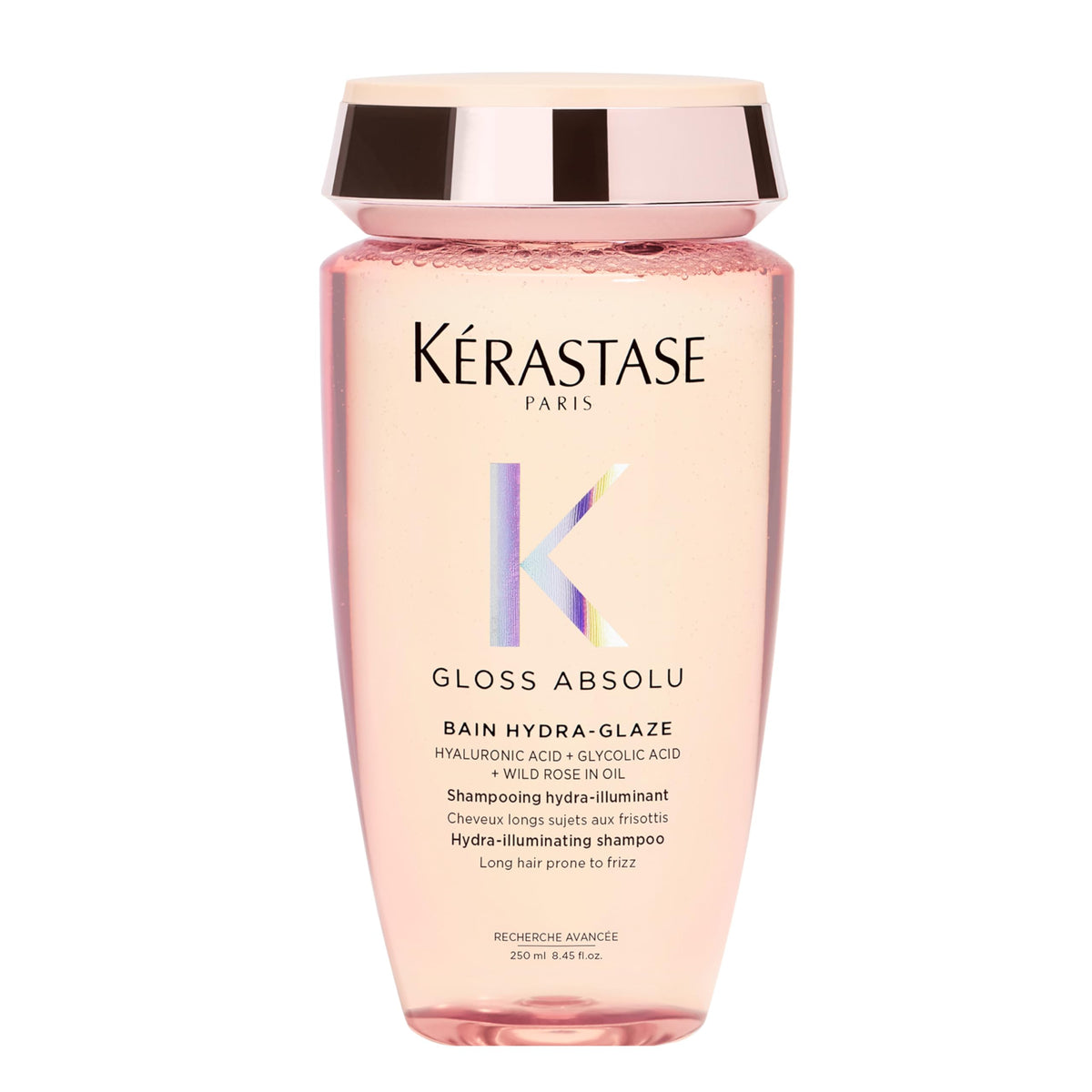 KÉRASTASE front packaging showing sleek bottle and product name for salon-quality shine