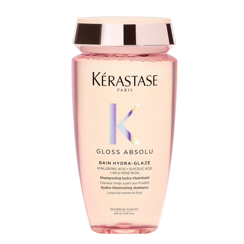 KÉRASTASE front packaging showing sleek bottle and product name for salon-quality shine