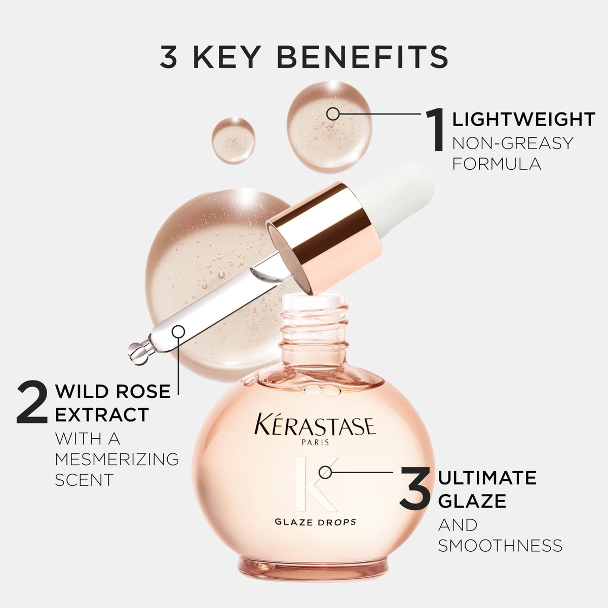 KÉRASTASE hands applying drops to lengths for smooth control
