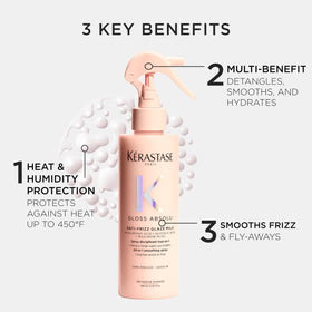 KÉRASTASE being applied to damp hair to detangle and hydrate