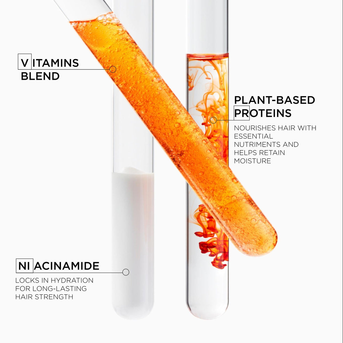 KÉRASTASE ingredient label view highlighting niacinamide and proteins