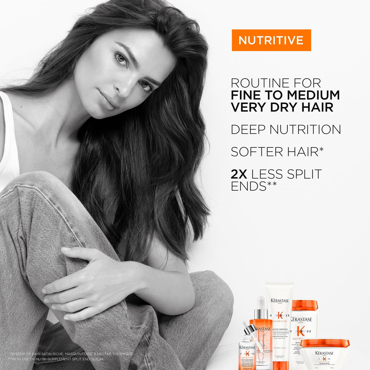 KÉRASTASE lifestyle image of woman post-workout applying serum for refreshed scalp benefit