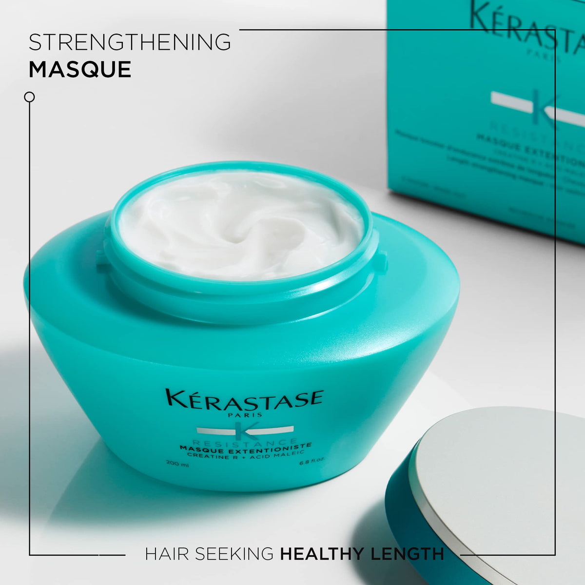 KÉRASTASE close-up of creamy mask texture, highlights rich restorative feel