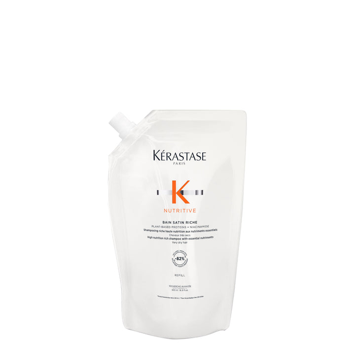 KÉRASTASE refill pouch front view showing product and branding for sustainable refill benefit