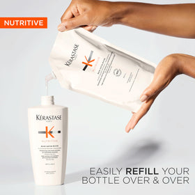 KÉRASTASE ingredient visual with niacinamide and plant proteins highlighting nourishment benefit