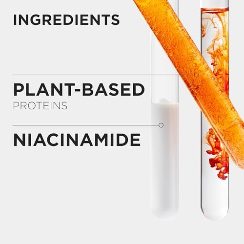 KÉRASTASE label and ingredients view highlighting niacinamide and plant-based proteins