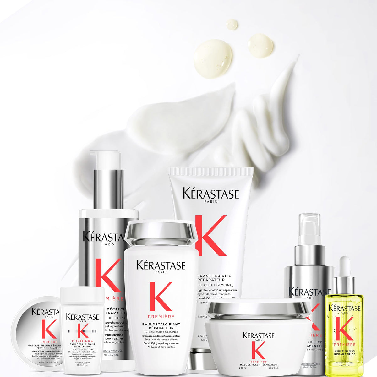 KÉRASTASE application in hand demonstrating pre-shampoo use to remove mineral buildup