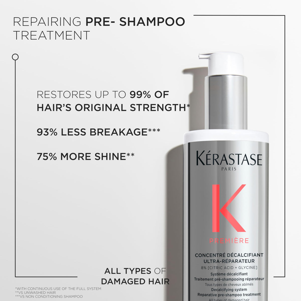 KÉRASTASE before-and-after hair shine showing visible gloss benefit