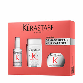 KÉRASTASE front packaging of the Premiere Discovery Set showing trio and clarity benefits