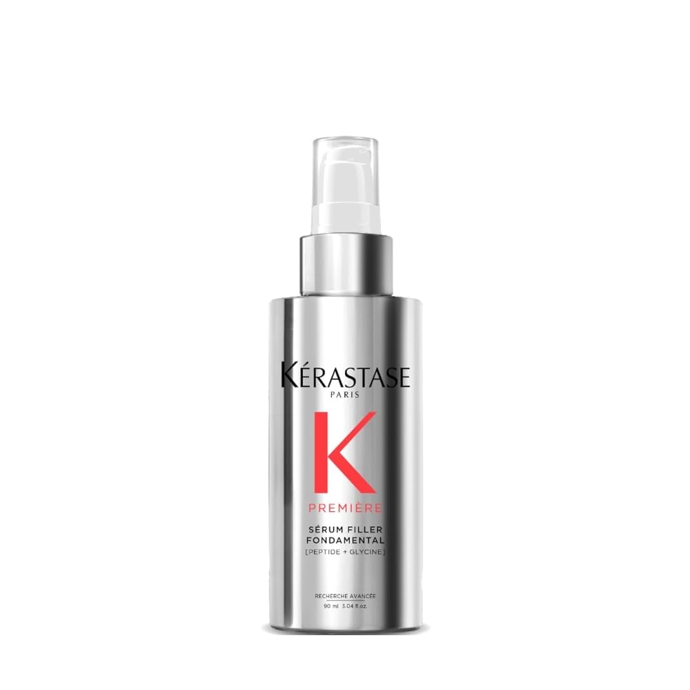 KÉRASTASE front packaging showing sleek bottle, highlights repair benefits