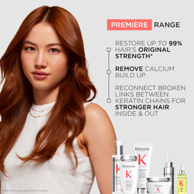 KÉRASTASE bottle on bathroom shelf depicting everyday routine benefit