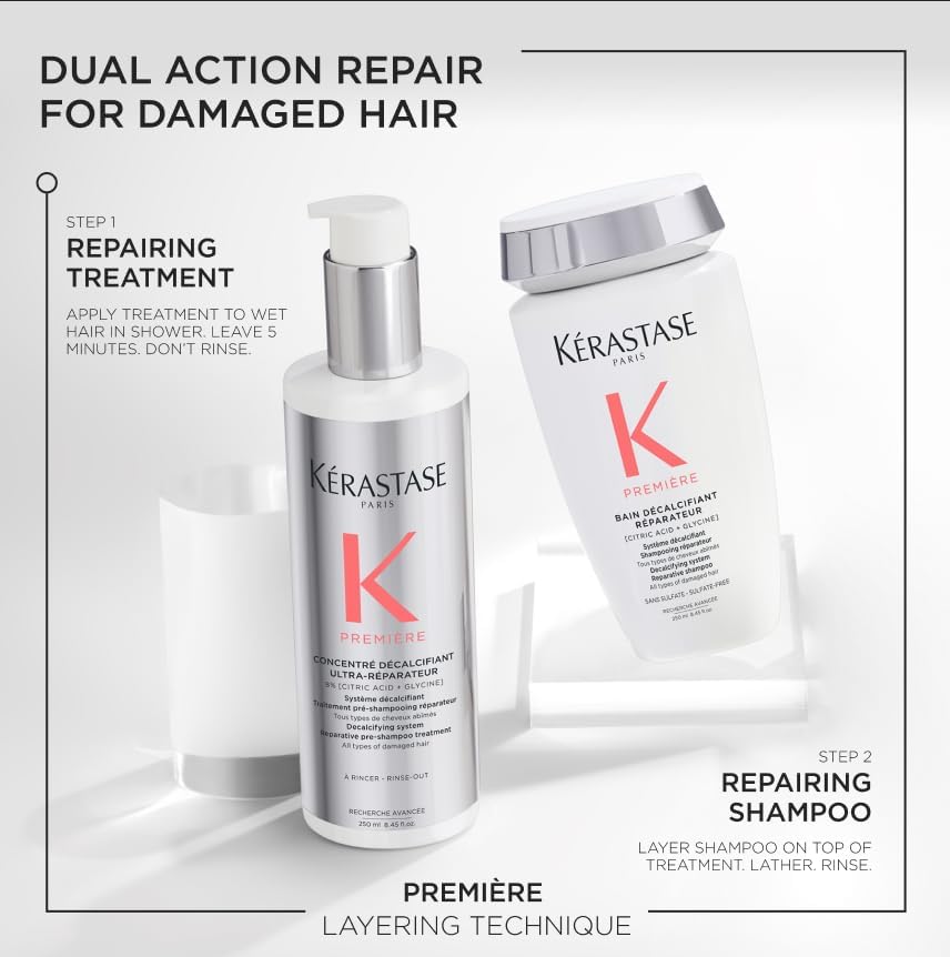 KÉRASTASE ingredients panel closeup emphasizing citric acid and glycine benefits
