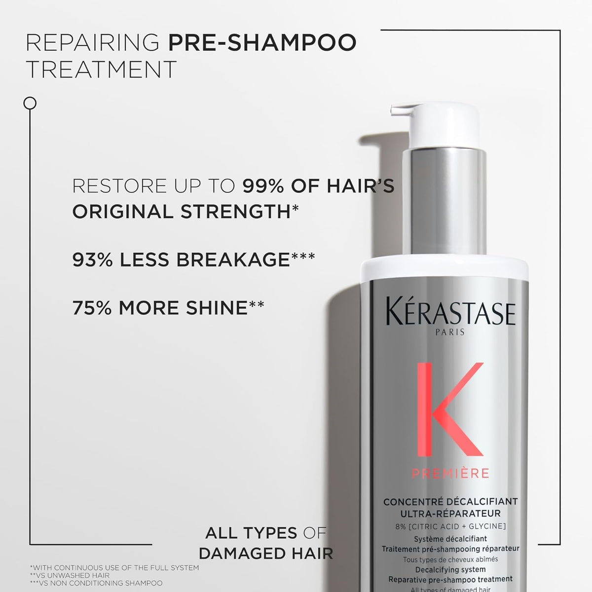 KÉRASTASE trio lined up to show travel-friendly sizes and practical strength routine