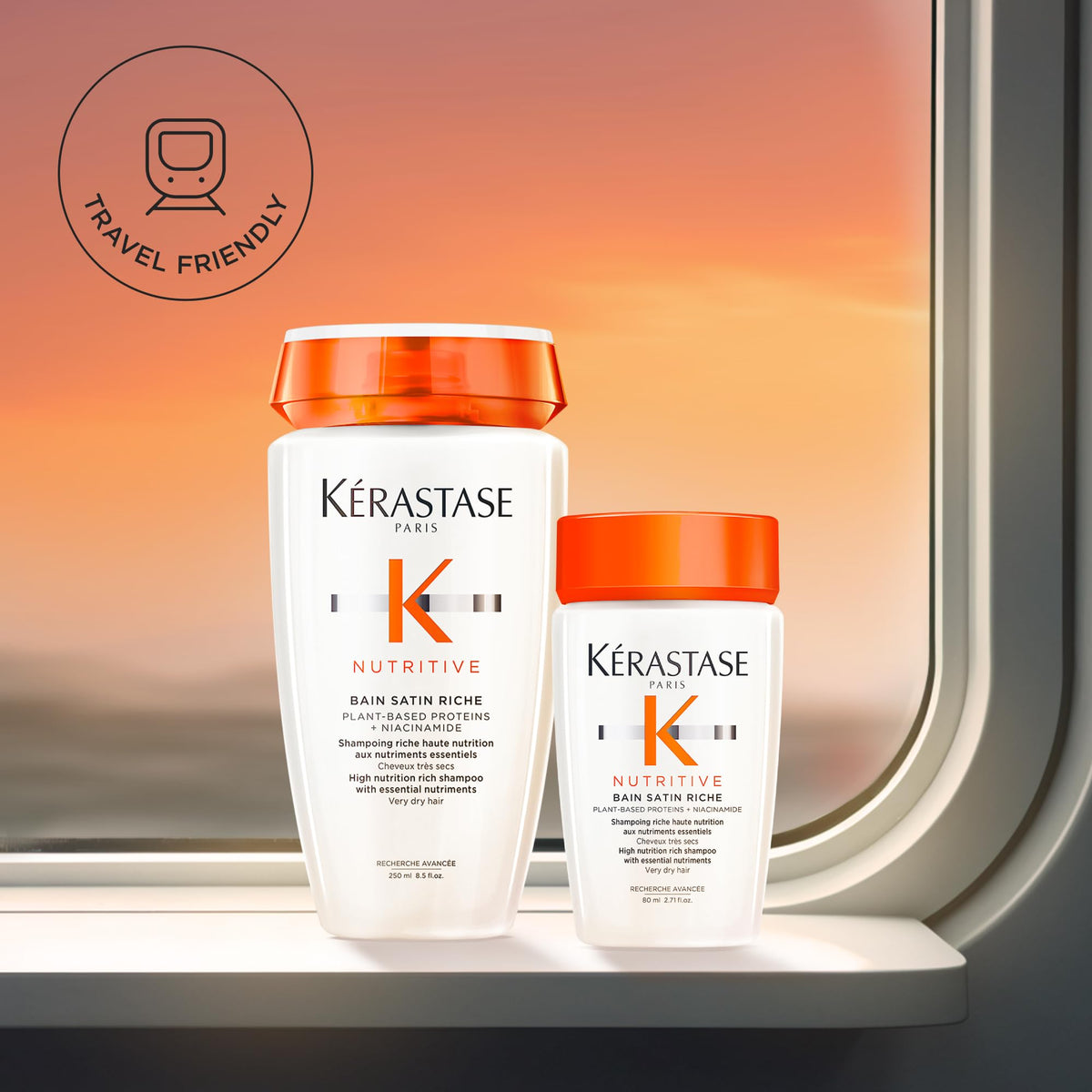 KÉRASTASE cap and dispenser detail highlighting easy travel use and secure closure