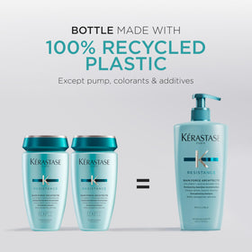 Kérastase used by stylist in salon to reinforce damaged hair