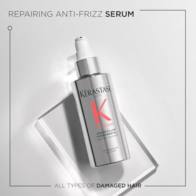 KÉRASTASE close-up of serum texture, lightweight absorption for smooth hair