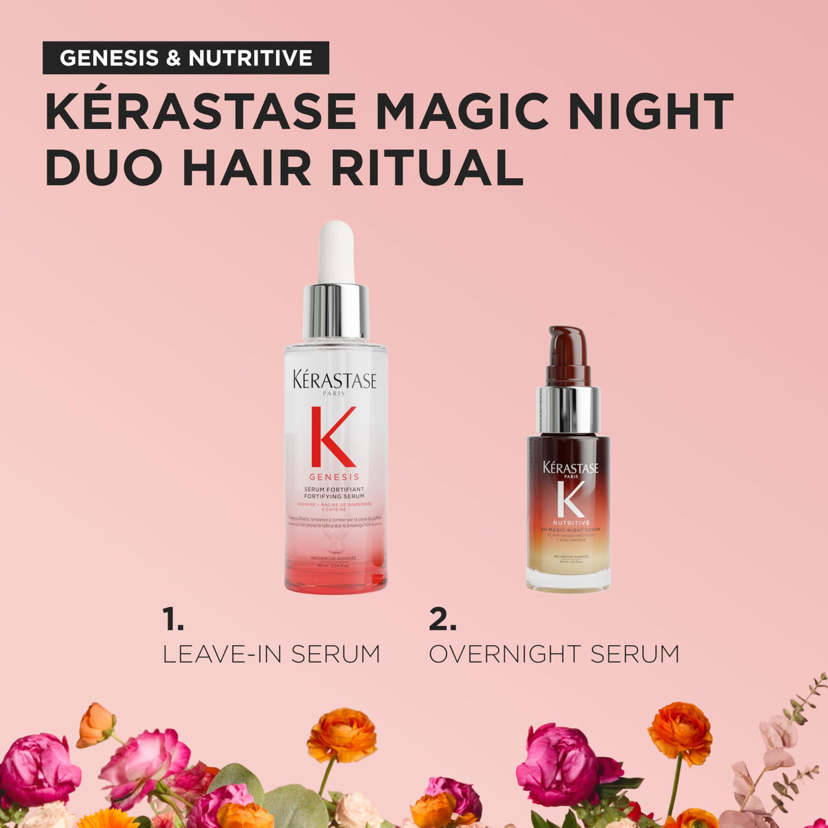 KÉRASTASE close-up of serum texture showing lightweight absorbent formula benefit