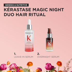 KÉRASTASE close-up of serum texture showing lightweight absorbent formula benefit