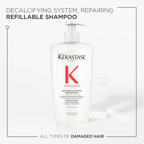 KÉRASTASE in-shower application showing lather and effective mineral removal benefit