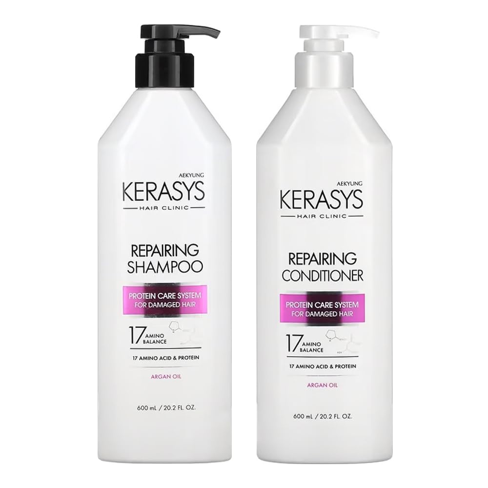 Kerasys repair set front packaging showing both bottles and benefits