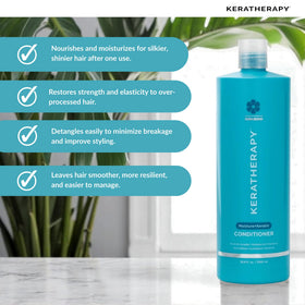 KERATHERAPY applying conditioner to mid-lengths and ends for targeted moisture