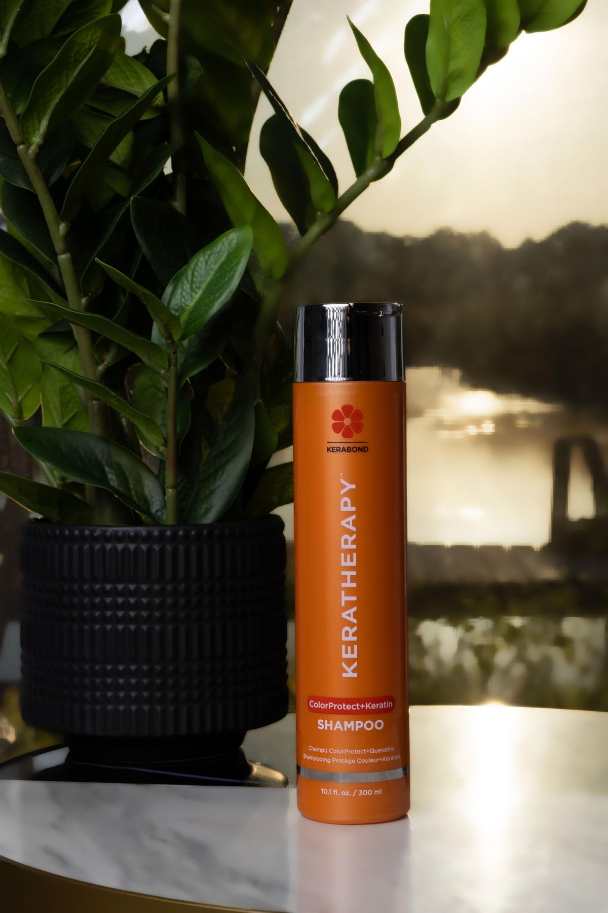 KERATHERAPY back label close-up listing ingredients and usage benefits
