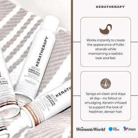 KERATHERAPY before and after part line comparison showing improved scalp coverage and natural finish