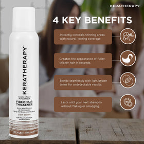 KERATHERAPY spray nozzle close-up for precise fiber application benefit