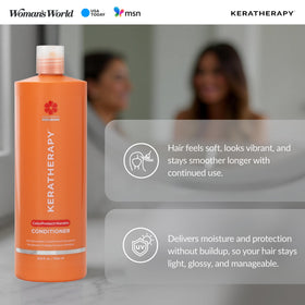 KERATHERAPY applied to color-treated hair demonstrating enhanced shine and vibrancy