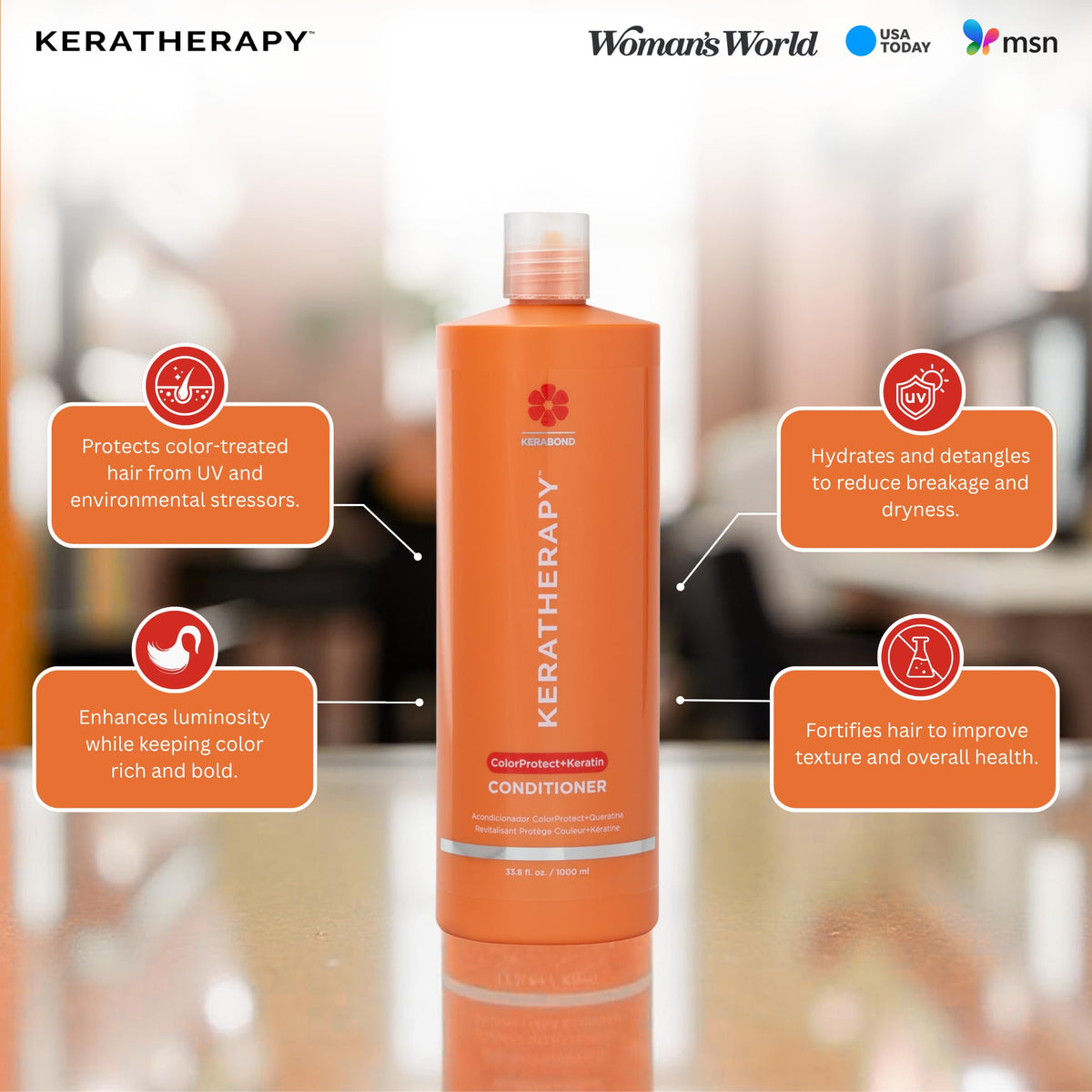 KERATHERAPY red raspberry seed oil ingredient bottle emphasizing antioxidant nourishment