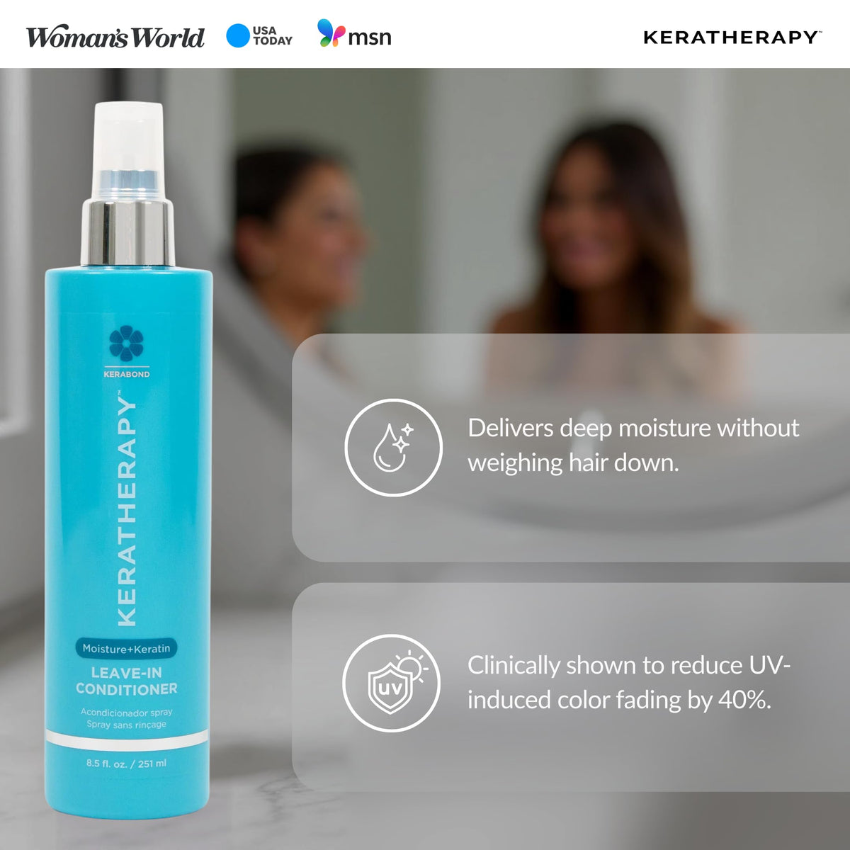 KERATHERAPY flatlay of jojoba oil and panthenol highlighting nourishing ingredients