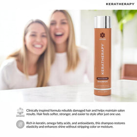 KERATHERAPY argan oil drop detail showing smoothing and shine benefits