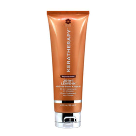 KERATHERAPY bottle front showing label and 20-in-1 benefits for simplified routine