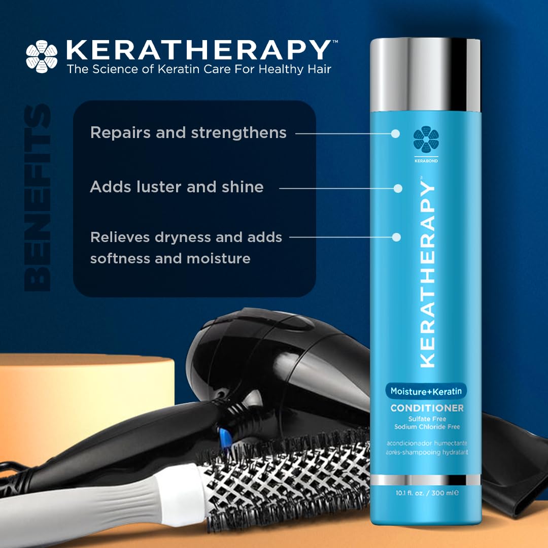 KERATHERAPY applied to wet hair demonstrating easier detangling and coverage