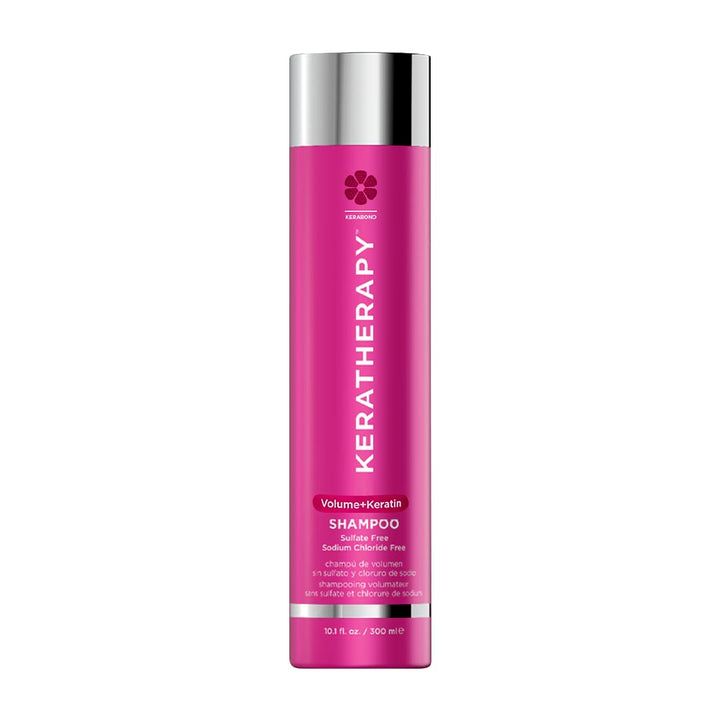 KERATHERAPY front bottle view showing volume shampoo and brand