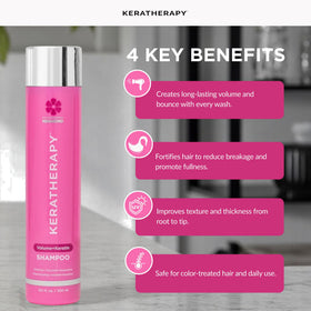 KERATHERAPY 300 ml bottle next to measuring cup for size clarity