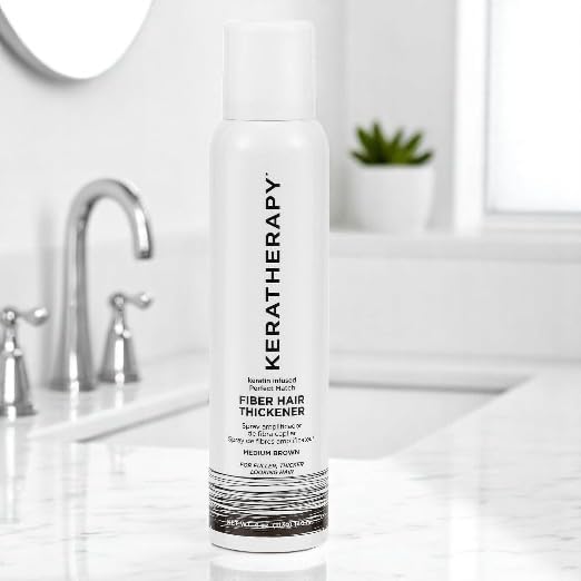KERATHERAPY spray nozzle closeup demonstrating even mist for precise coverage and convenience