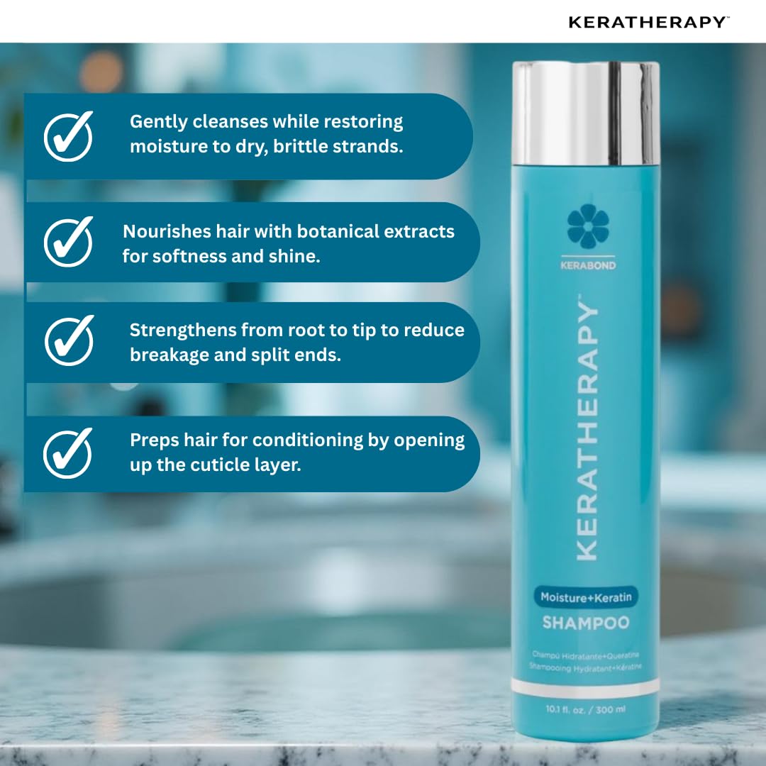KERATHERAPY creamy lather texture on hair illustrating gentle cleansing and foam