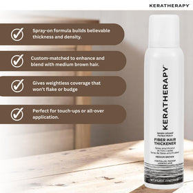 KERATHERAPY fiber texture closeup highlighting keratin-infused particles for fuller-looking hair