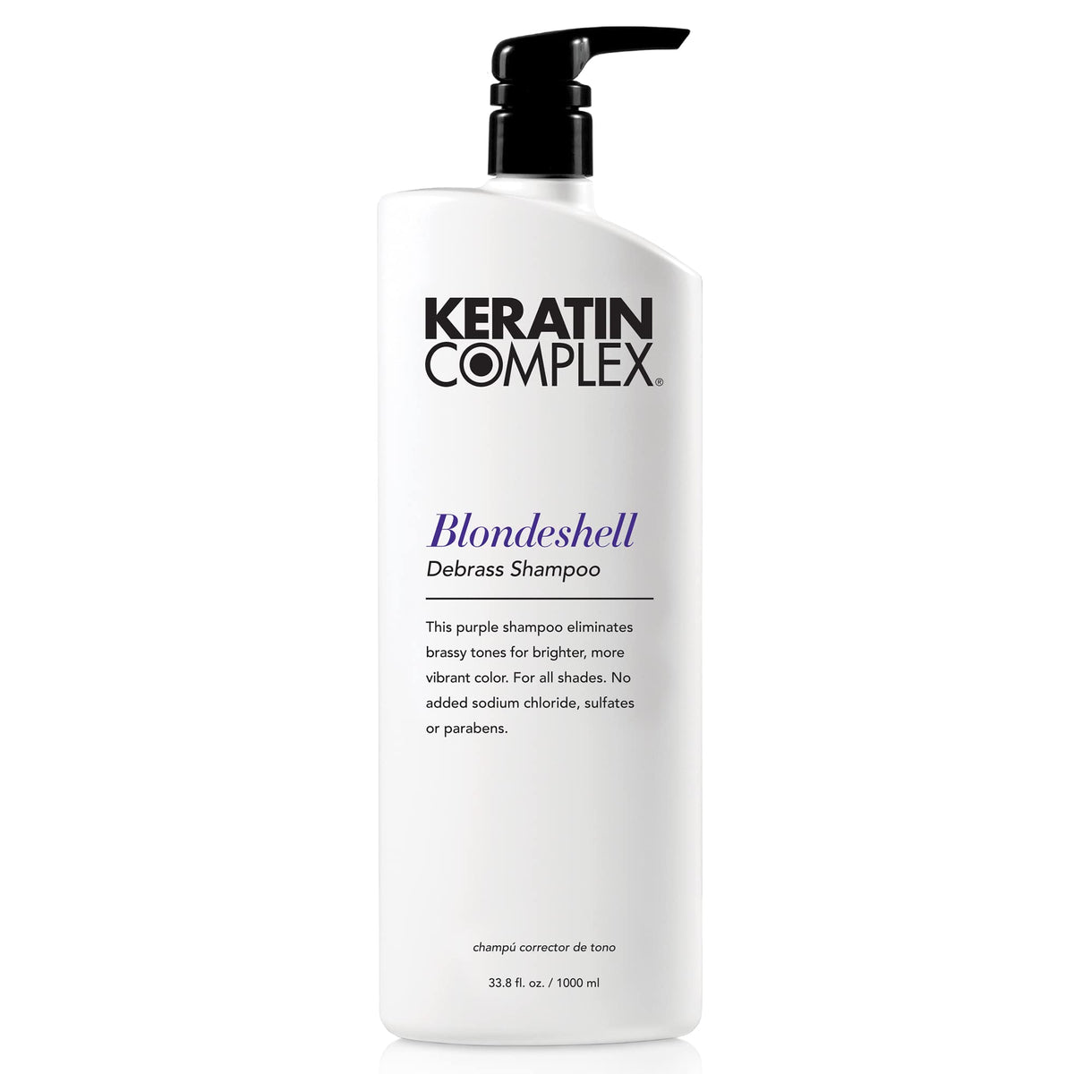 Keratin Complex front bottle showing label and 33.8 oz size for long-lasting toning