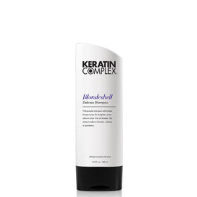 Keratin Complex front bottle view showing purple shampoo and clean packaging benefit